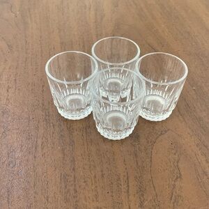 Set of 5 Arcoroc France Shot Glasses Clear Glass Vintage 1970s